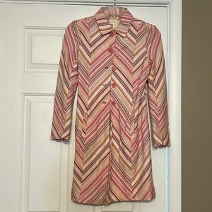 PARISIAN Signature pink, yellow, white, brown, stripe, Easter jacket. 4P GUC